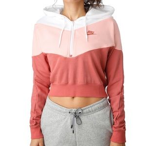 ON HOLD Nike Women's PINK Heritage Half-Zip Hoodie